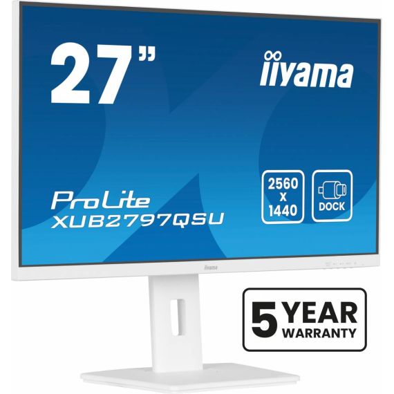 iiyama ProLite monitor, 27"  2560x1440 (WQHD) 1m white