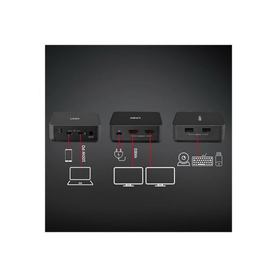 Lindy - KVM switch - 4K60 - 2 x KVM / audio / USB - deskt | 42321