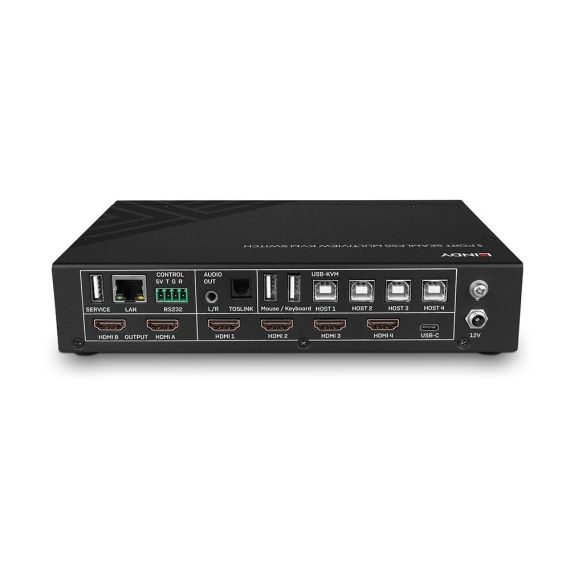 Lindy 5 Port Seamless Multiview KVM Switch, 4096 x 2160 p | 32330