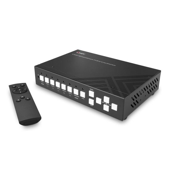 Lindy 5 Port Seamless Multiview KVM Switch, 4096 x 2160 p | 32330
