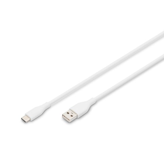 Digitus USB-C silicone connection cable, 2m, wh | AK-300340-020-W
