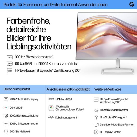 HP 524sf - 5 Series - LED monitor - 24" (23.8" view | 94C17E9#ABB