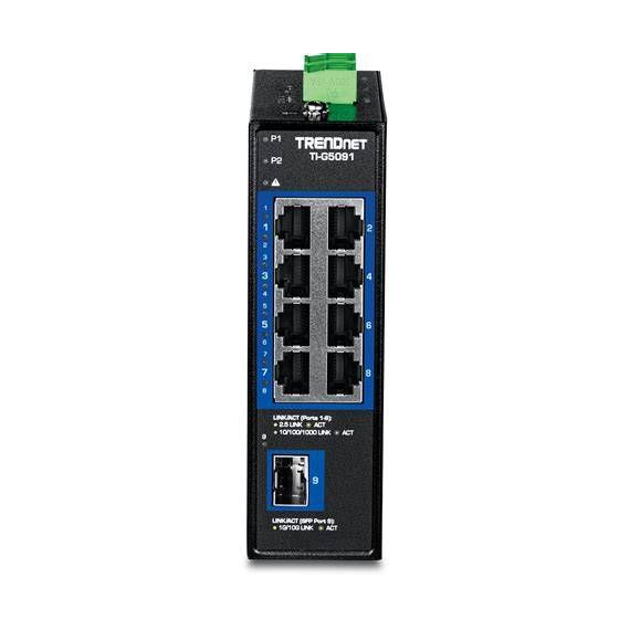 TRENDnet 9PORT INDUSTRIAL 2.5G DINRAIL Switch Amount TIG5091