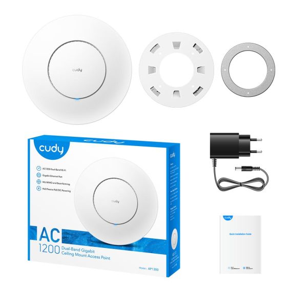 Cudy AC1300 / 2.4 GHz, 5 GHz / WPA-PSK / 10,100,1000 Mbi | AP1300