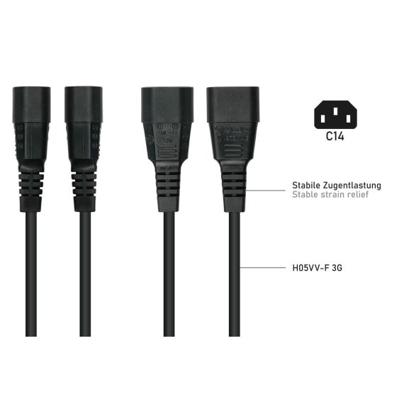 kabelmeister Kaltgeräteverlaeng / Stecker C14/C13 s | SK1430-S005