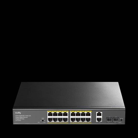 CUDY 16Port Gigabit PoE+ Switch with 2 Uplink Ports GS1018PS2