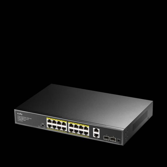 CUDY 16Port Gigabit PoE+ Switch with 2 Uplink Ports GS1018PS2