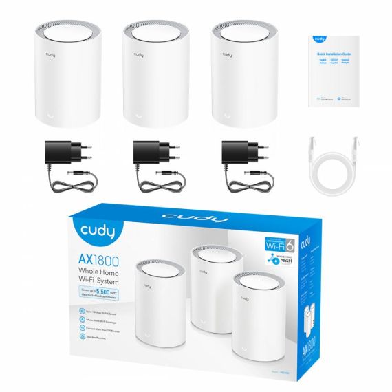 CUDY AX1800 Gigabit Mesh Wi-Fi 6 System3-Pack) M1800(3Pack)