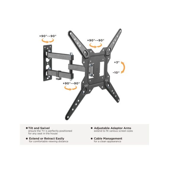 Equip 23"-55" Full Motion TV Wall Mount Bracket, 100 x 1 | 650413