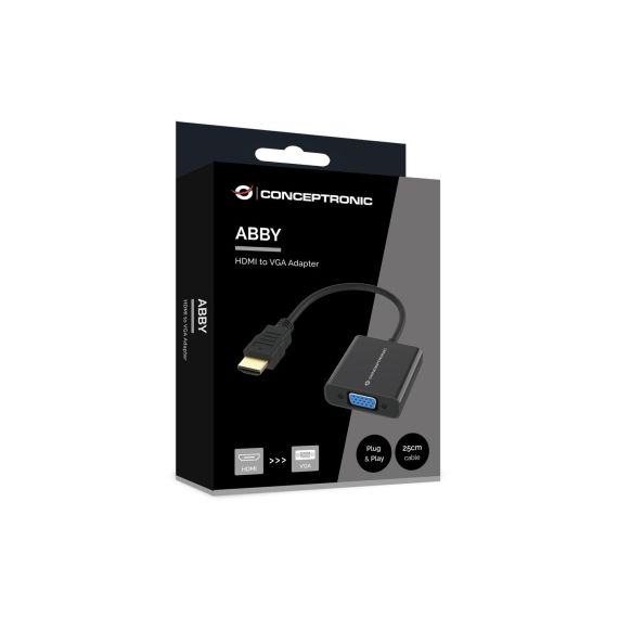 Conceptronic ABBY20B HDMI to VGA Adapter, 0.25 m, HDMI Type A (St