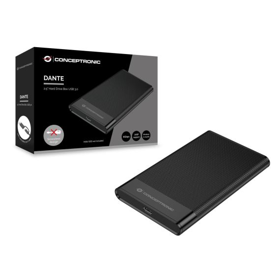 Conceptronic DANTE06B 2.5" Hard Drive Box USB 3.0, HDD/SSD enclos