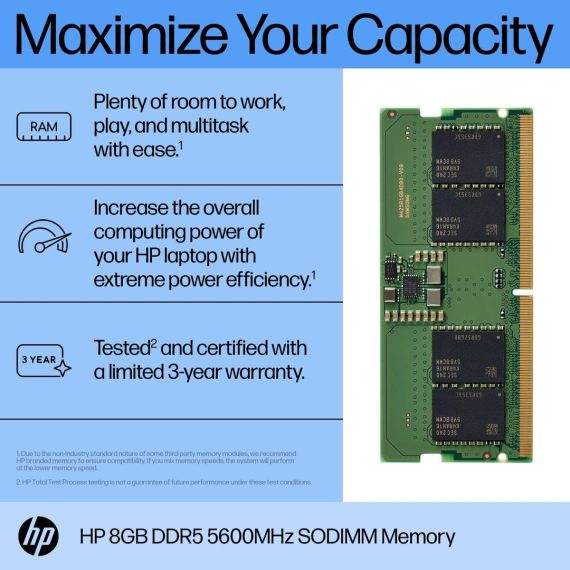 HP - DDR5 - module - 8 GB - SO-DIMM 262-pin - 5600 MHz  | AL0M5AA
