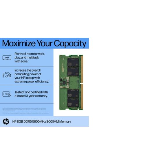 HP - DDR5 - module - 8 GB - SO-DIMM 262-pin - 5600 MHz  | AL0M5AA