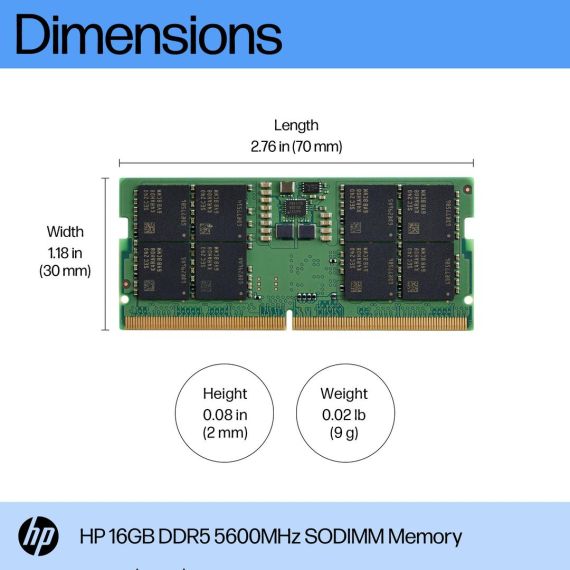HP - DDR5 - module - 16 GB - SO-DIMM 262-pin - 5600 MHz | AL0M6AA