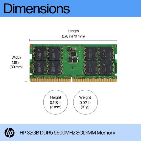 HP - DDR5 - module - 32 GB - SO-DIMM 262-pin - 5600 MHz | AL0M7AA