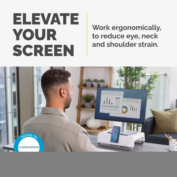 Fellowes Computer Monitor Stand with 3 Height Adjustm | 100016561