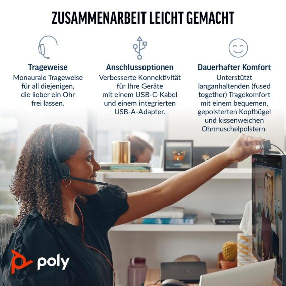 Poly Blackwire 3310-M - Blackwire 3300 series - headset | 760Q7AA
