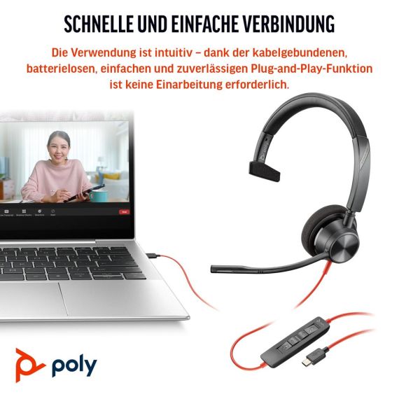 Poly Blackwire 3310-M - Blackwire 3300 series - headset | 760Q7AA