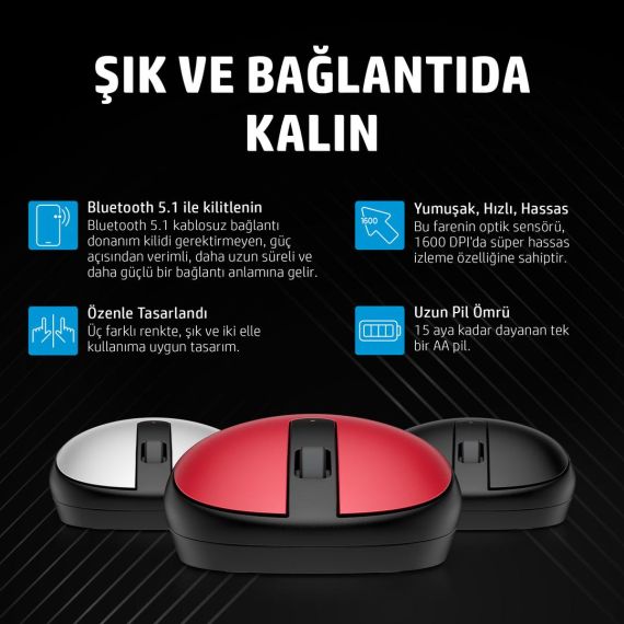 HP 240 - Mouse - right and left-handed - optical -  | 43N05AA#ABB