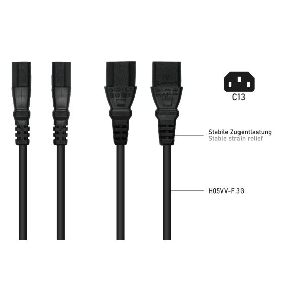Kabelmeister SK6530-S018 / 1.8 m / CEI 23-16 / IEC C13 / H05VV-F3