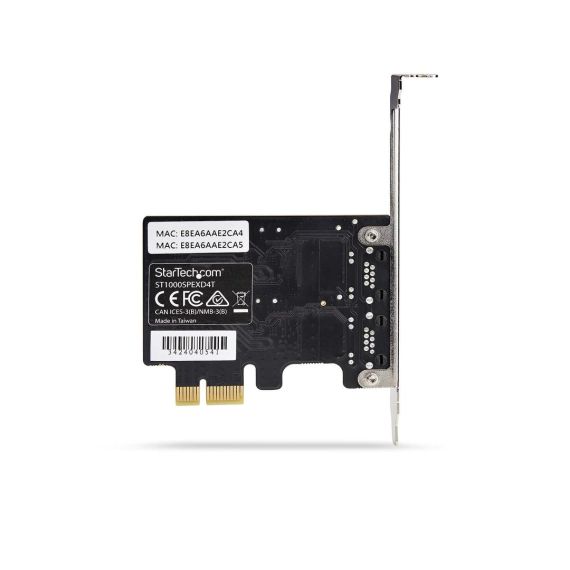 StarTech.com 2-Port Gigabit PCIe Network Adapter  | ST1000SPEXD4T