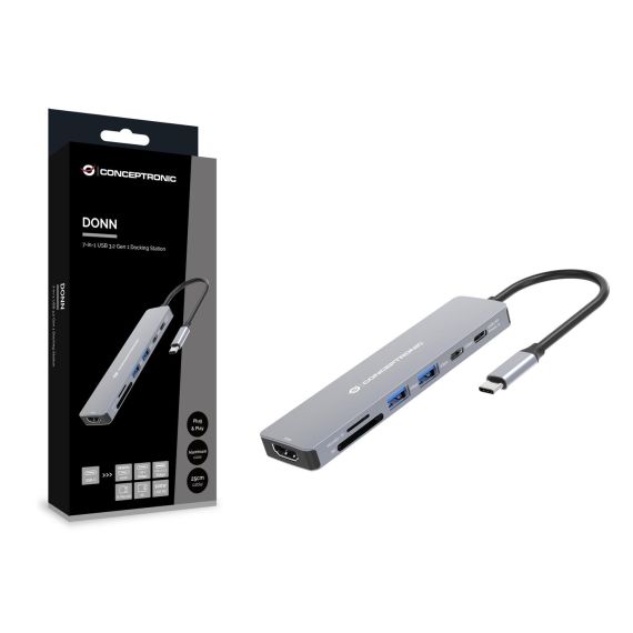 Conceptronic DONN28G 7-in-1 USB 3.2 Gen 1 Docking Station, 4K60Hz