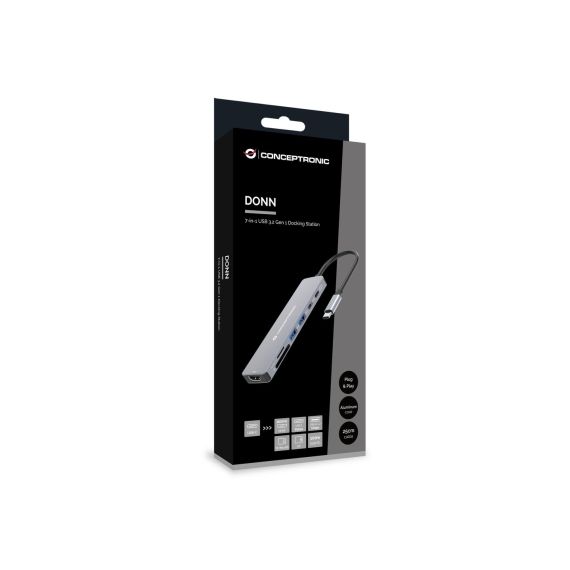 Conceptronic DONN28G 7-in-1 USB 3.2 Gen 1 Docking Station, 4K60Hz