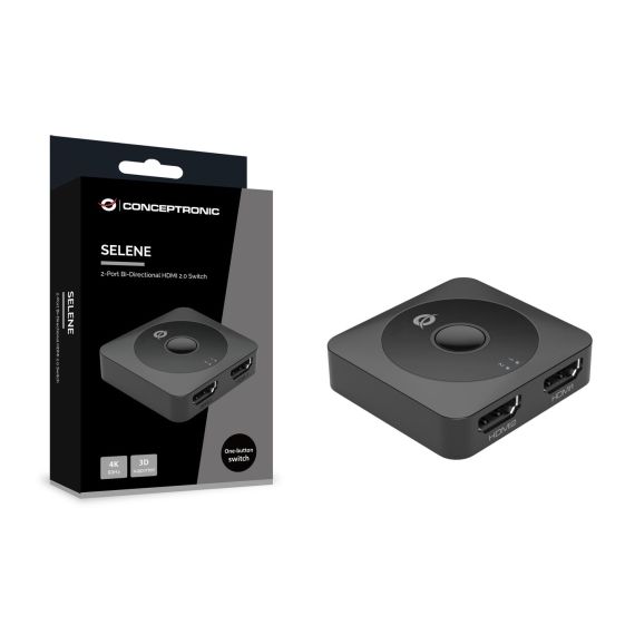 Conceptronic SELENE01B 2-Port Bi-Directional HDMI 2.0 Switch, 4K6