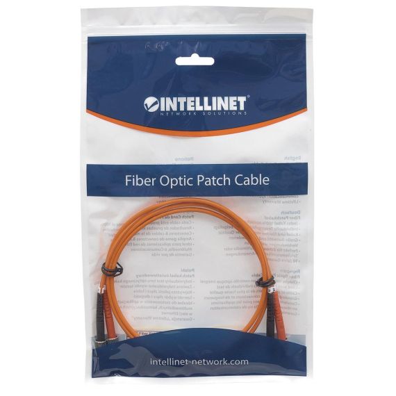 Intellinet Fiber Optic Patch Cable, OM1, ST/ST, 1m, Oran | 515757