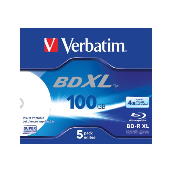 Verbatim - 5 x BD-R XL - 100 GB 4x - ink jet printable su | 43789