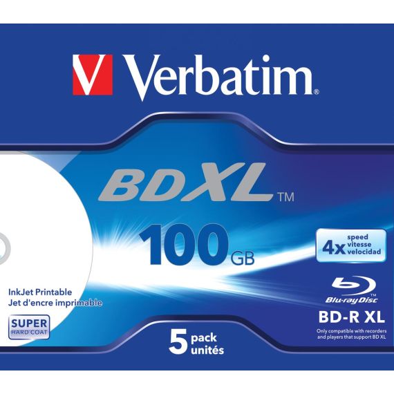 Verbatim - 5 x BD-R XL - 100 GB 4x - ink jet printable su | 43789