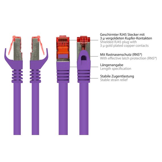 Alcasa RJ45-RJ45, m-m, 2m / 2 m / Cat6 / S/FTP (S-STP | 8060-020V