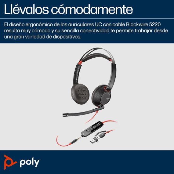 headset - on-ear - wired - USB-C, 3.5 mm jack - black - | 93S88AA