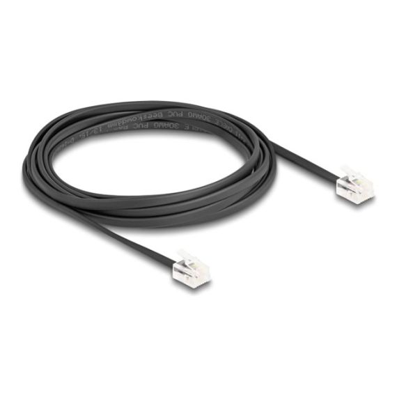 Delock - Phone cable - RJ-11 (M) to RJ-11 (M) - 2 m - fla | 90618