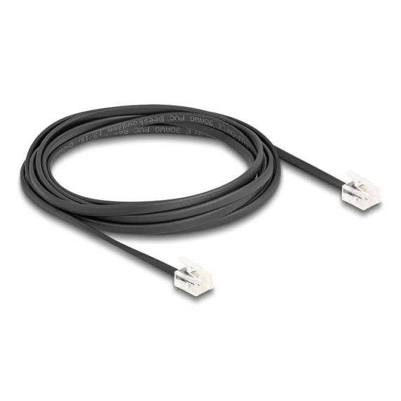 Delock - Phone cable - RJ-11 (M) to RJ-11 (M) - 2 m - fla | 90618