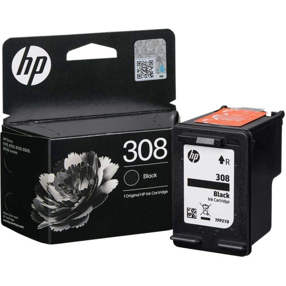 HP 308 - Black - original - ink cartridge - for P/N | 7FP21UE#CE1