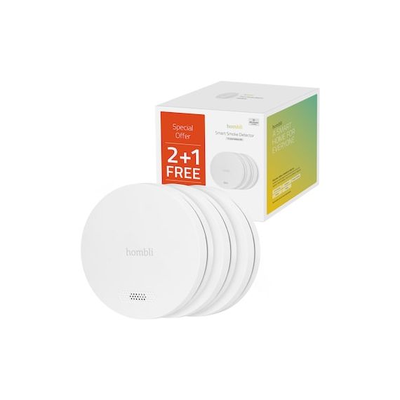 Hombli smarter Rauchmelder weiß 2+1 Promo Pack | HBPP-0116