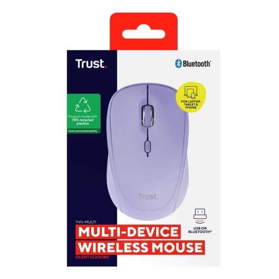 Trust Yvi+ / Ambidextrous / Optical / RF Wireless + Bluet | 25583