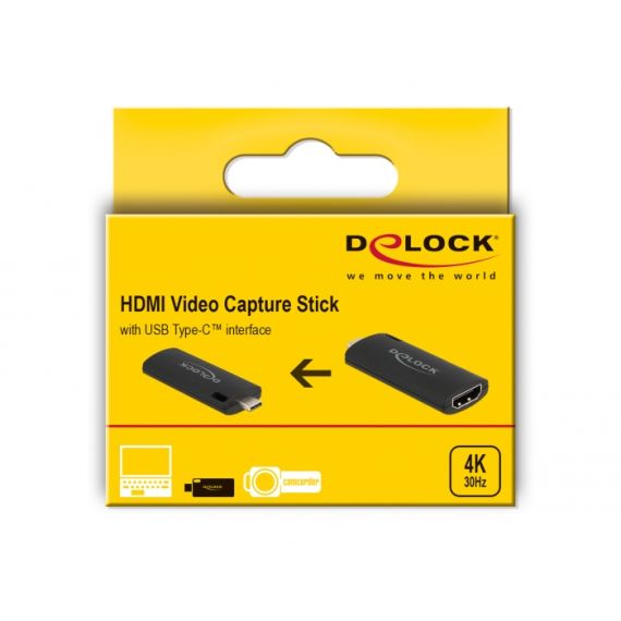 Delock - Video capture adapter - USB-C 2.0 - black | 88309