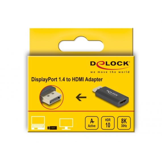 Delock - Adapter - DisplayPort male to HDMI female - blac | 61055
