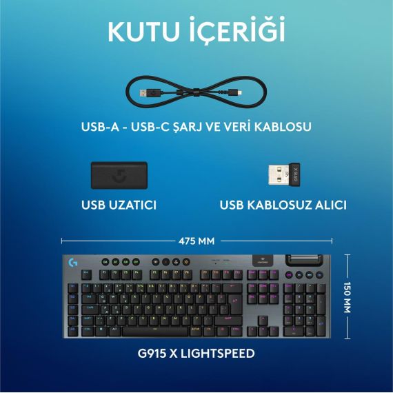 Logitech G G915 X - Keyboard - LIGHTSPEED - backlit  | 920-012676