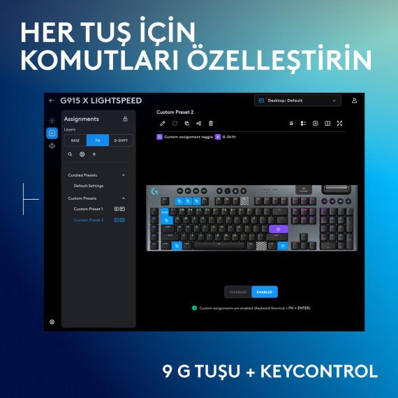 Logitech G G915 X - Keyboard - LIGHTSPEED - backlit  | 920-012676