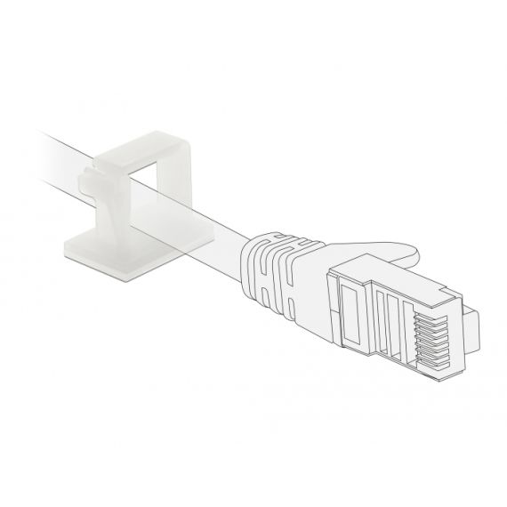 Delock - Cable holder - white (pack of 10) | 60250