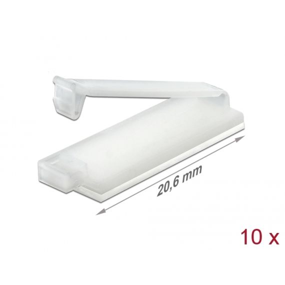 Delock - Cable holder - white (pack of 10) | 60250