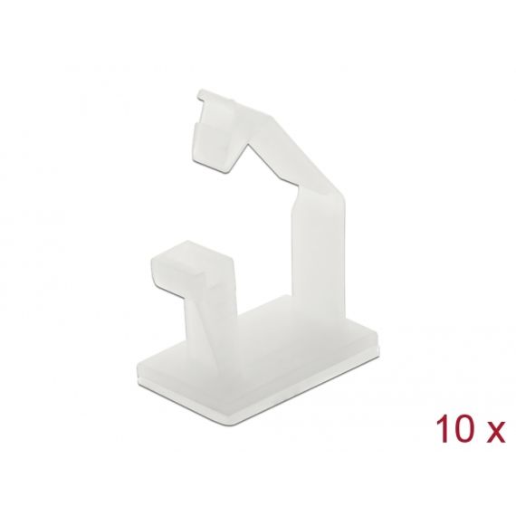 Delock - Cable holder - white (pack of 10) | 60250