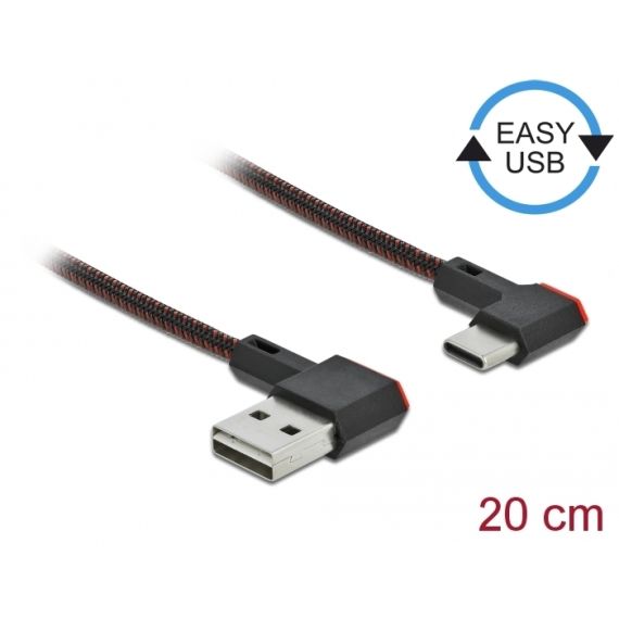 Delock Easy - USB cable - USB (M) left/right angled, reve | 85279