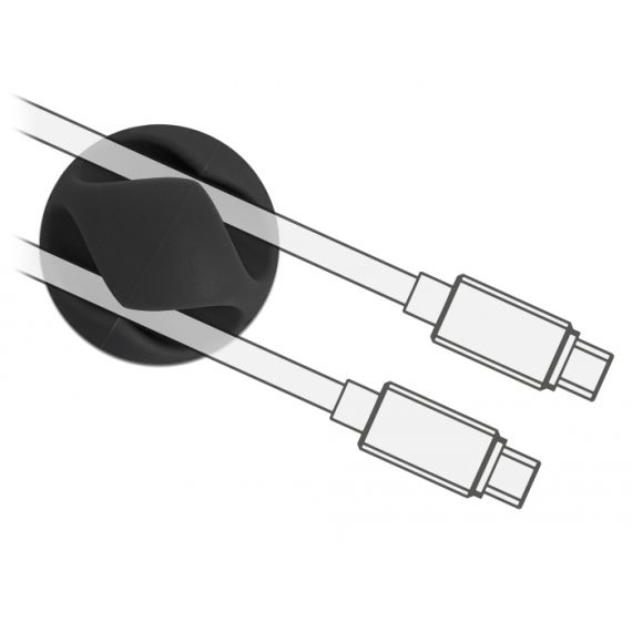 Delock - Cable holder - desk mountable, surface mountable | 18344