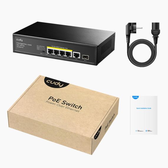 Cudy GS1005PTS1, Gigabit Ethernet (10/100/1000), Gigabit Ethernet