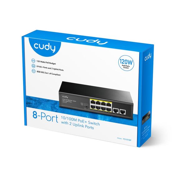 Cudy FS1010P / Fast Ethernet (10/100) / 8 / Full duplex / 8000 en