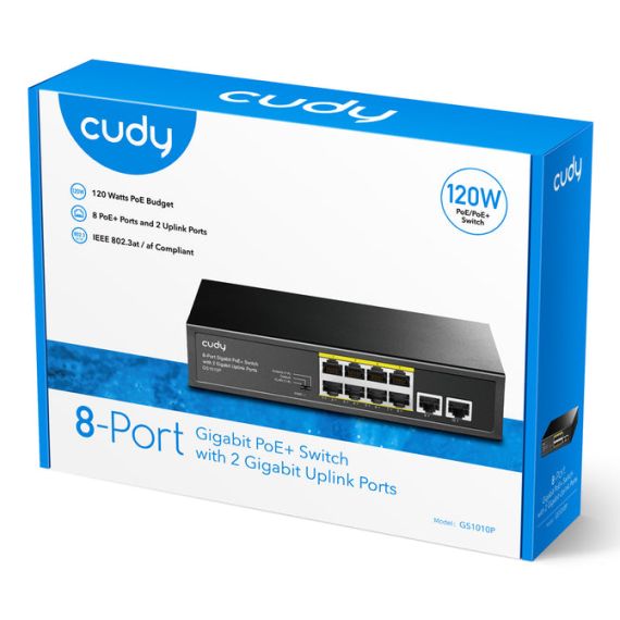 Cudy GS1010P, Gigabit Ethernet (10/100/1000), Power over Ethernet